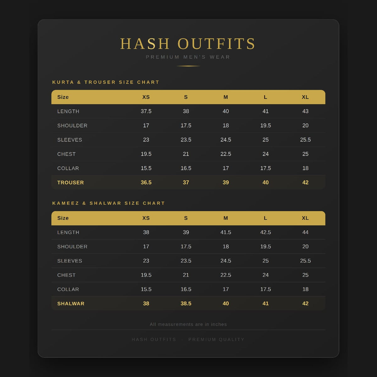 Men's Stitched Suits Inventory