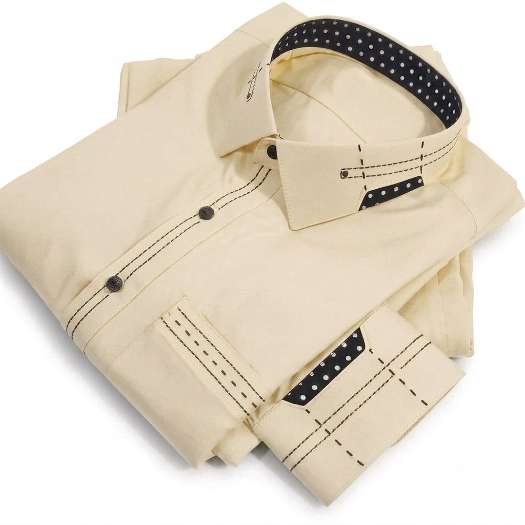 Modern Minimalist: Contrast-Paneled Wash & Wear Kurta Shalwar