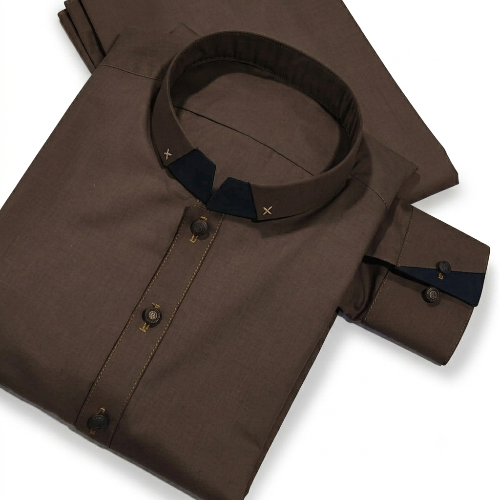 Men's Premium Wash & Wear Kurta Shalwar | Modern Round-Hem