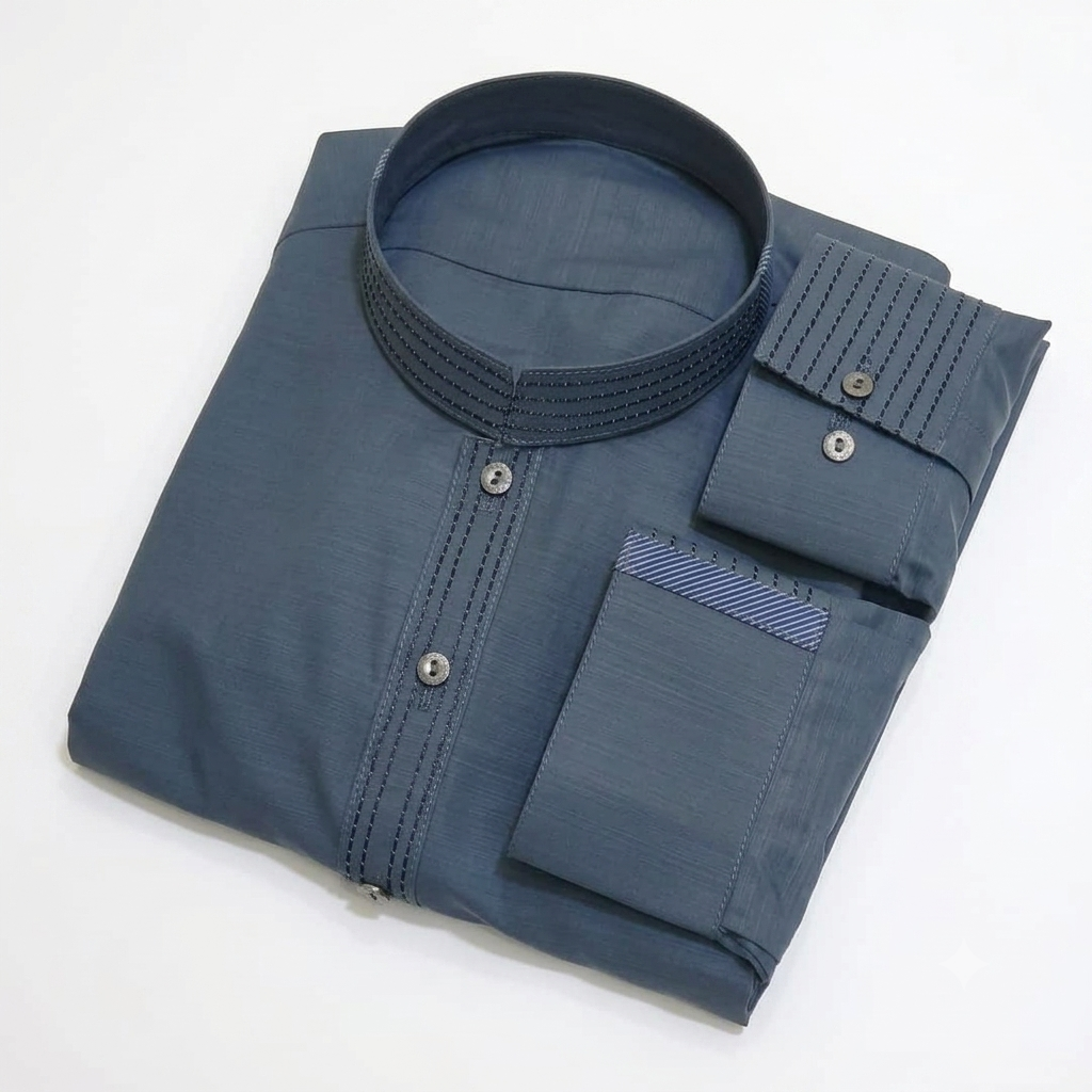 Men's Premium Wash & Wear Kurta Shalwar | Modern Round-Hem