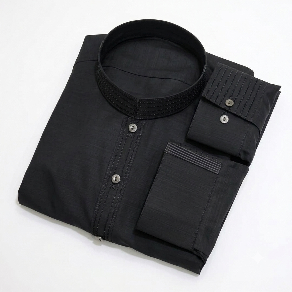 Men's Premium Wash & Wear Kurta Shalwar | Modern Round-Hem